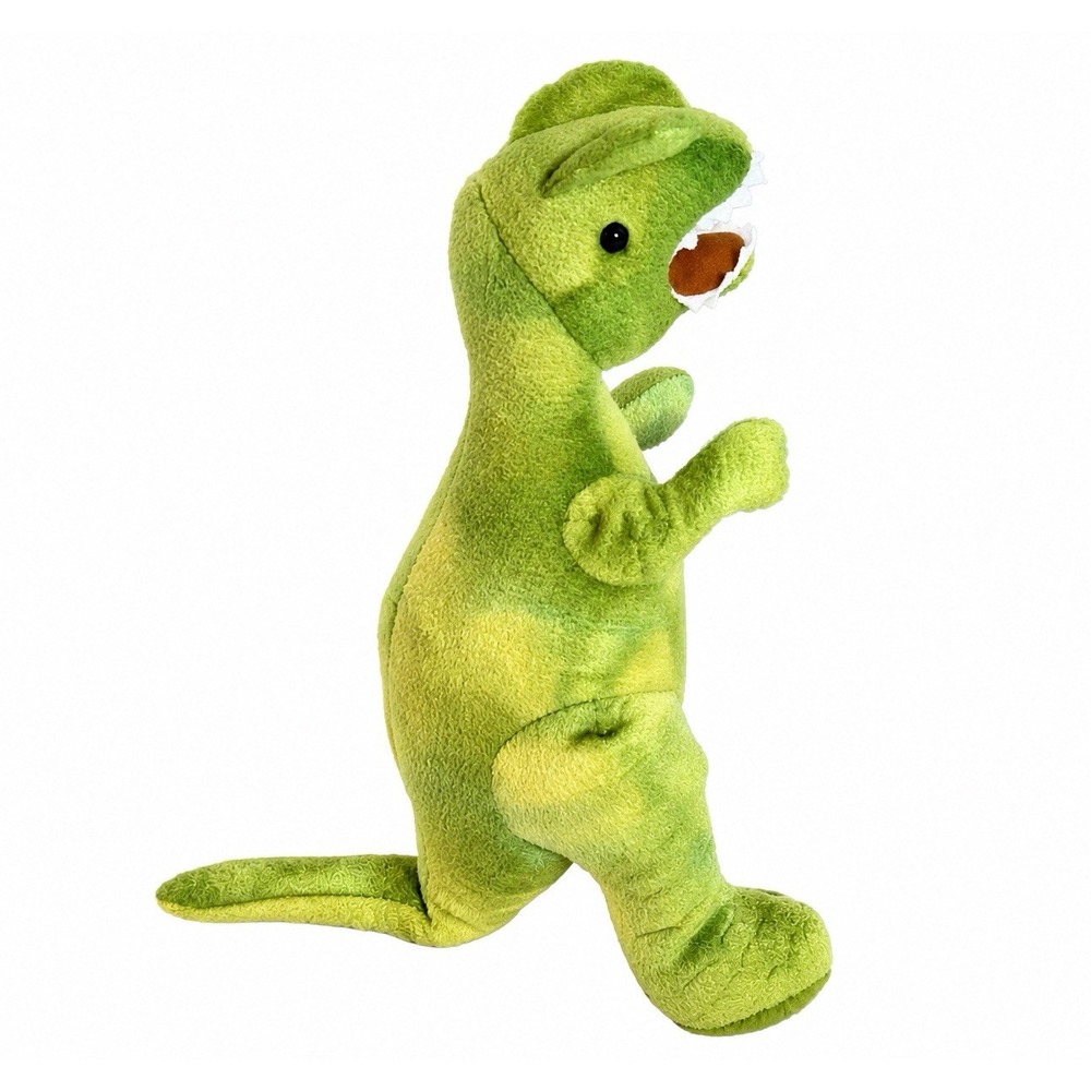FAO Schwarz Green Dinosaur Plush Stuffed Animal Soft Toy Cute 10"